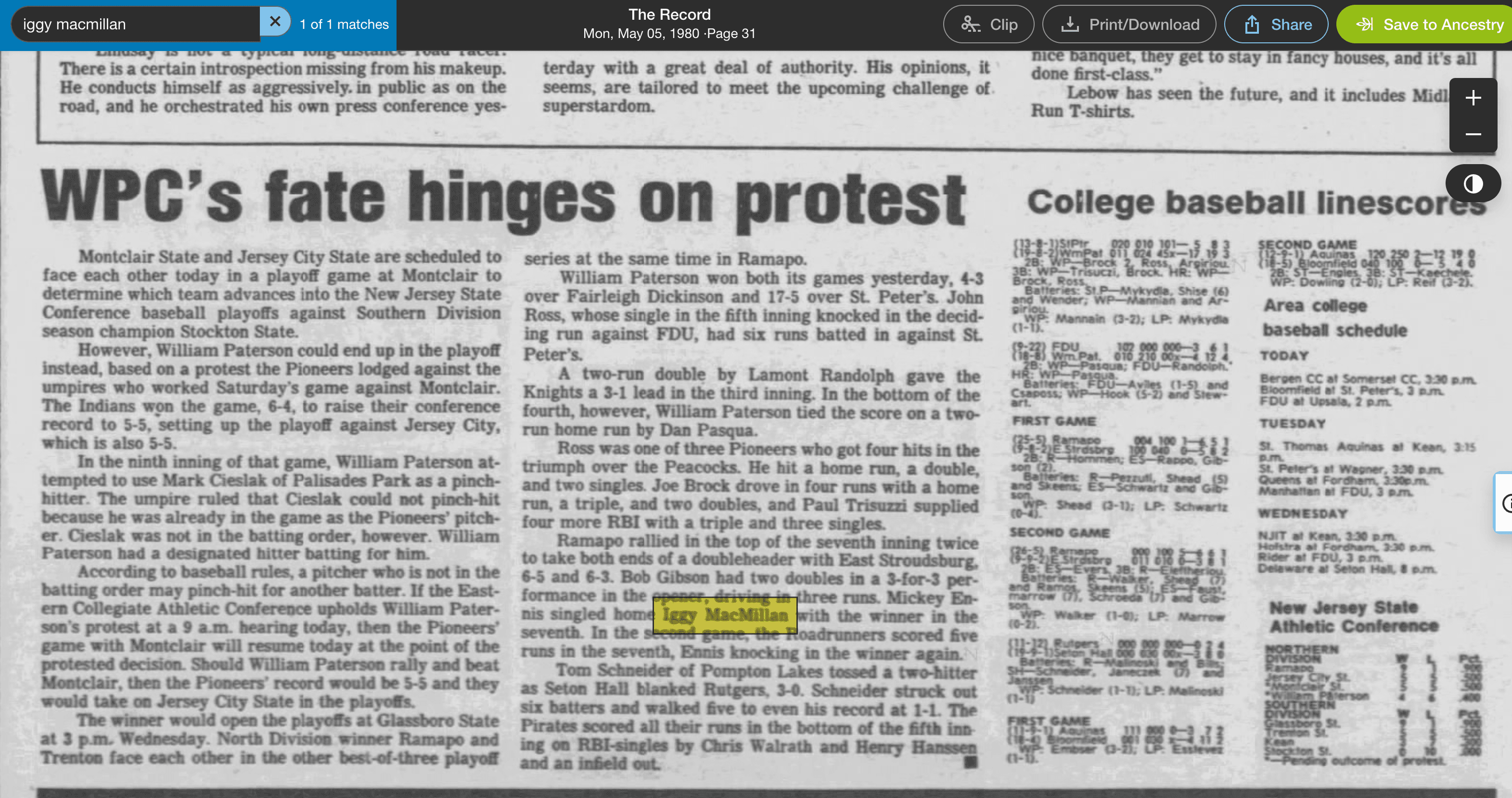 Scan of The Record, May 5, 1980, The Record